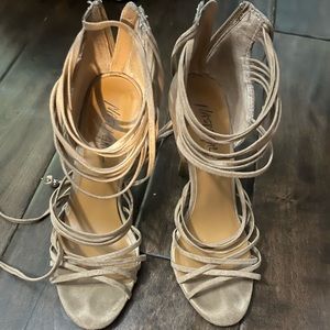 Nasty Gal Taupe Tie Up Heels women size 7.5